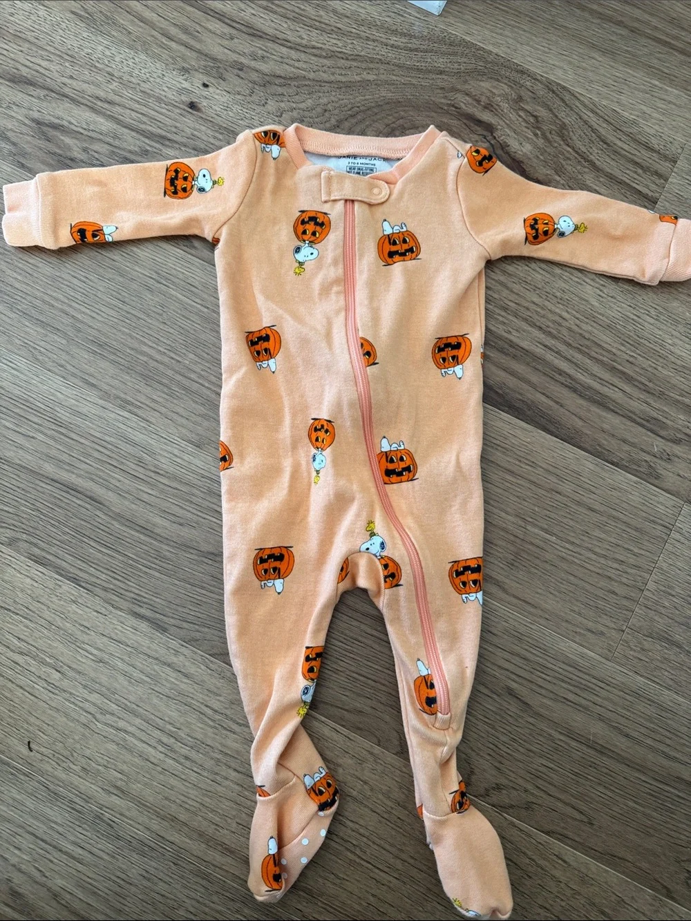 Janie & Jack Infant Snoopy Halloween Footed Pajama, size 3-6M